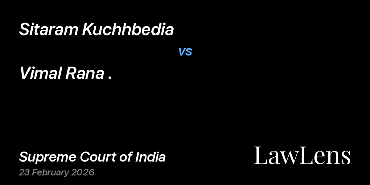 Preview image for Sitaram Kuchhbedia vs. Vimal Rana .