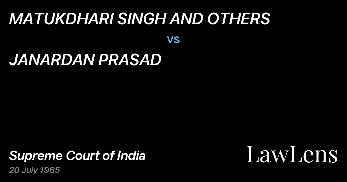 Preview image for MATUKDHARI SINGH AND OTHERS vs. JANARDAN PRASAD