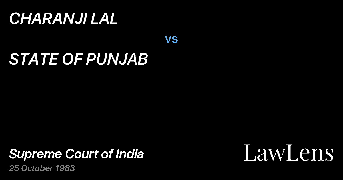 Preview image for CHARANJI LAL vs. STATE OF PUNJAB