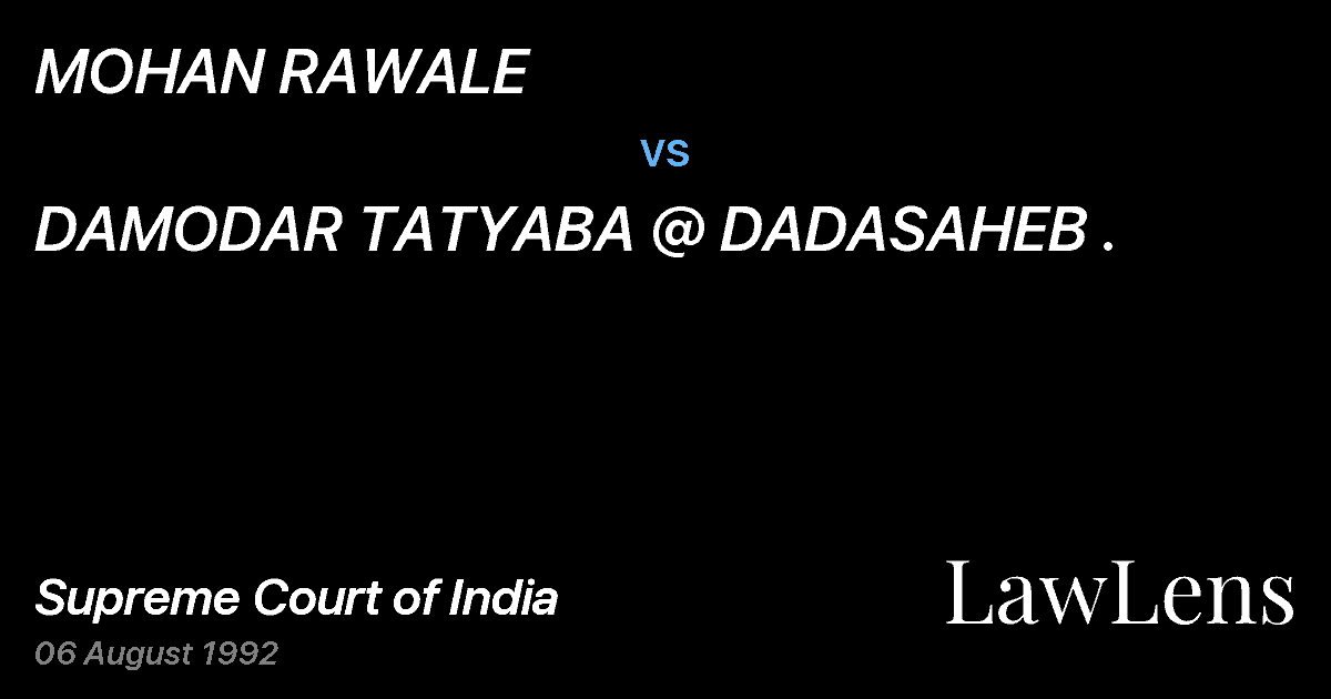 Preview image for MOHAN RAWALE vs. DAMODAR TATYABA @ DADASAHEB .