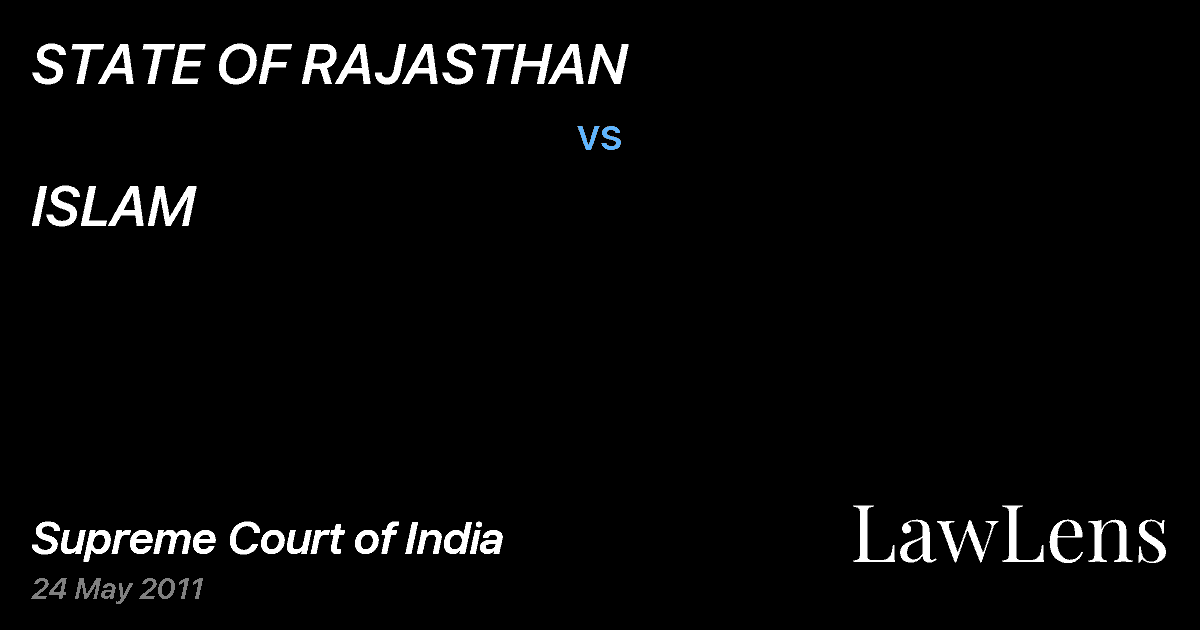 Preview image for STATE OF RAJASTHAN vs. ISLAM