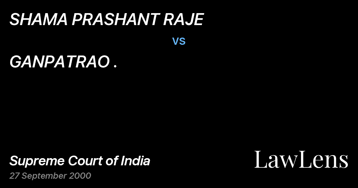 Preview image for SHAMA PRASHANT RAJE vs. GANPATRAO .
