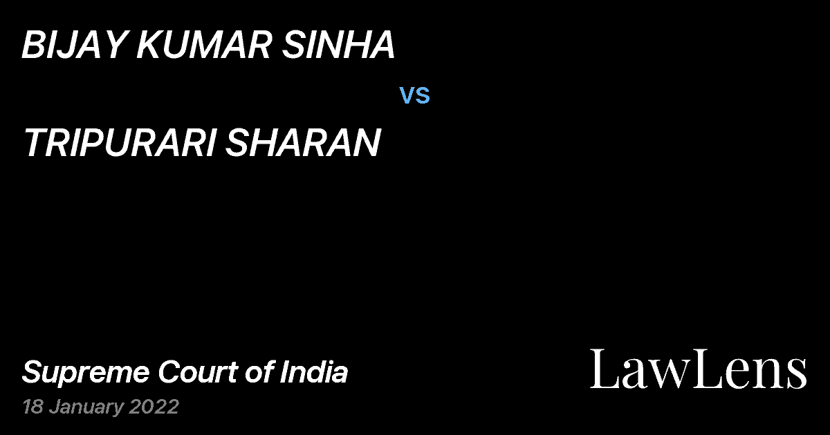 Preview image for BIJAY KUMAR SINHA vs. TRIPURARI SHARAN