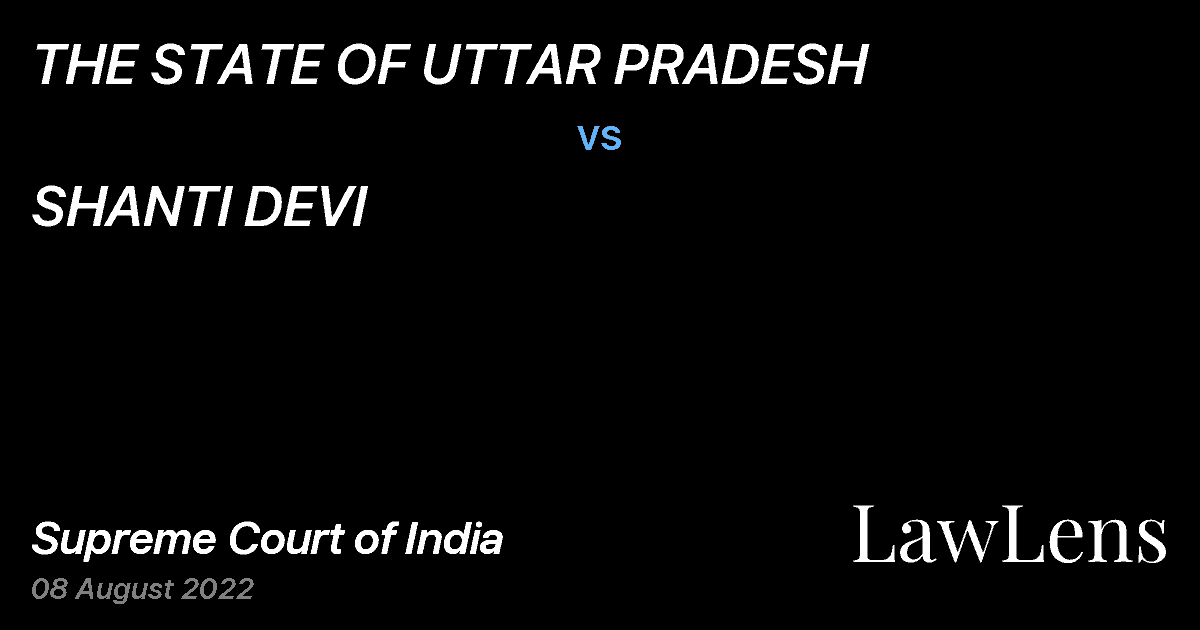 Preview image for THE STATE OF UTTAR PRADESH vs. SHANTI DEVI