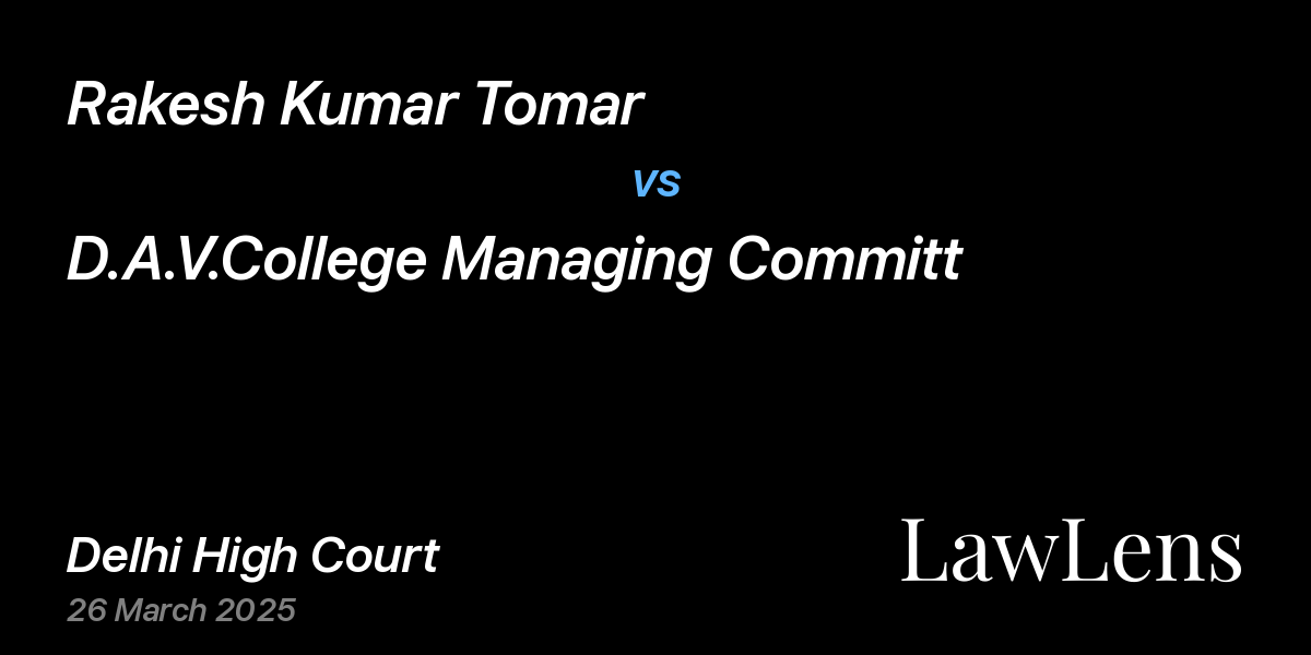Preview image for Rakesh Kumar Tomar vs. D.A.V.College Managing Committ