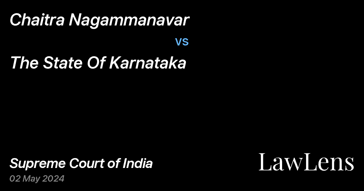 Preview image for Chaitra Nagammanavar vs. The State Of Karnataka