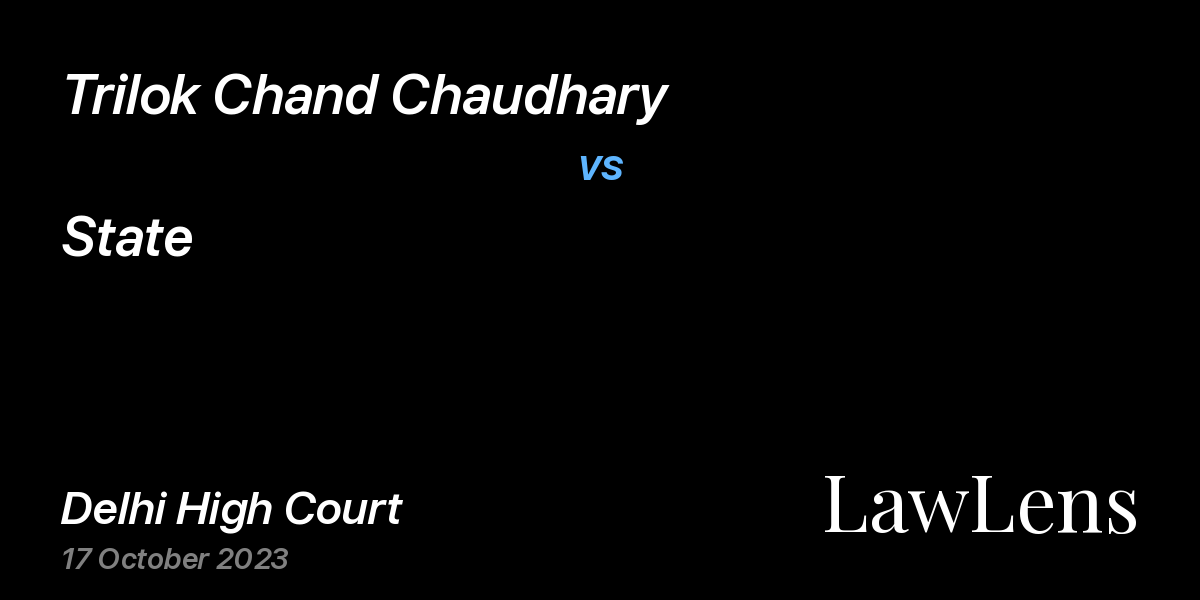 Preview image for Trilok Chand Chaudhary vs. State