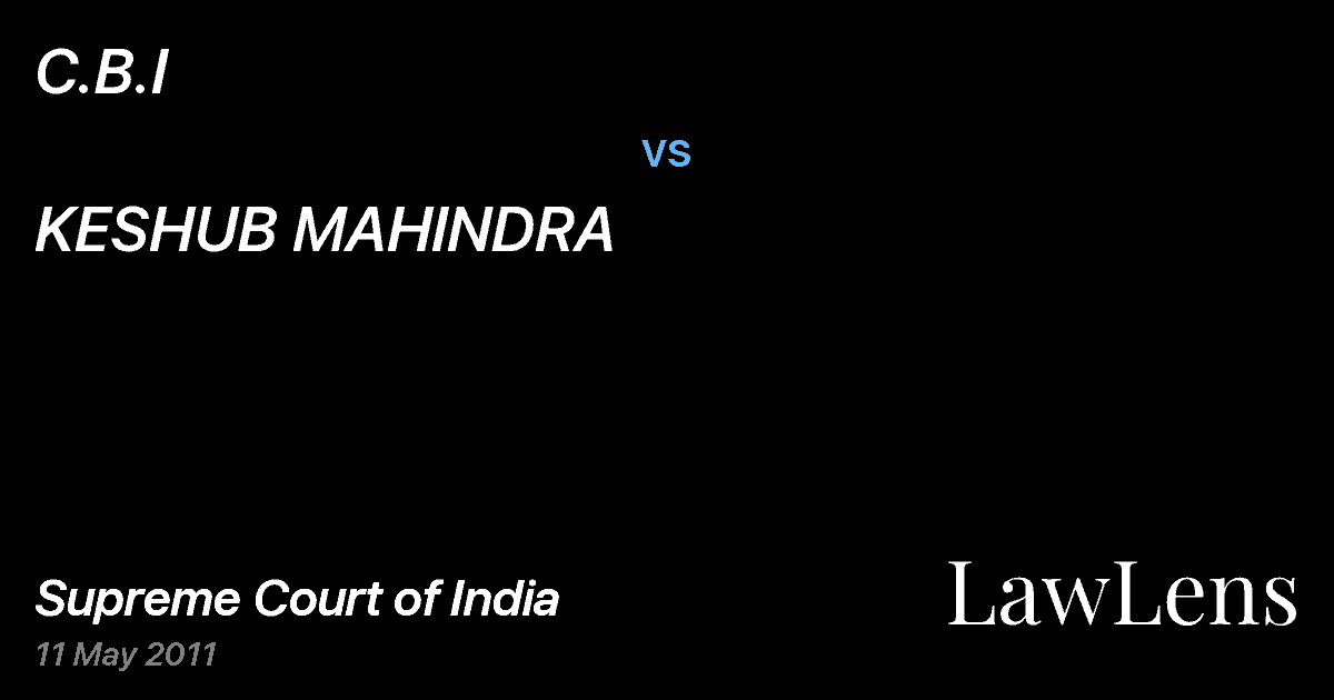 Preview image for C.B.I vs. KESHUB MAHINDRA