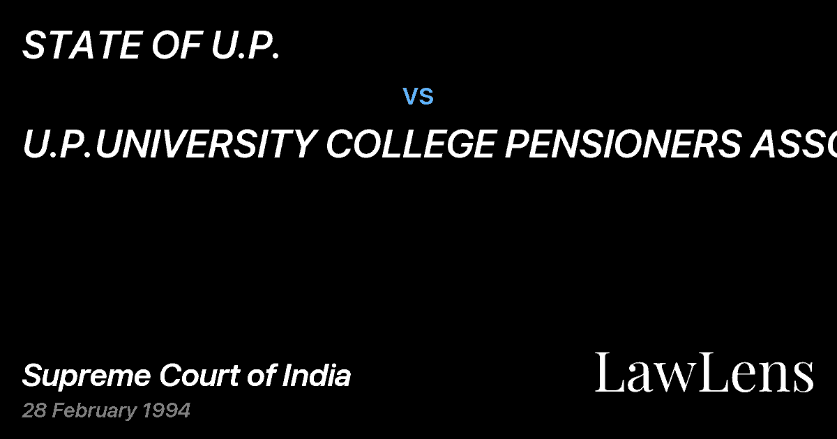 Preview image for STATE OF U.P. vs. U.P.UNIVERSITY COLLEGE PENSIONERS ASSOCN