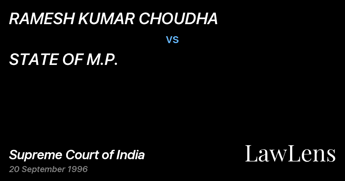 Preview image for RAMESH KUMAR CHOUDHA vs. STATE OF M.P.