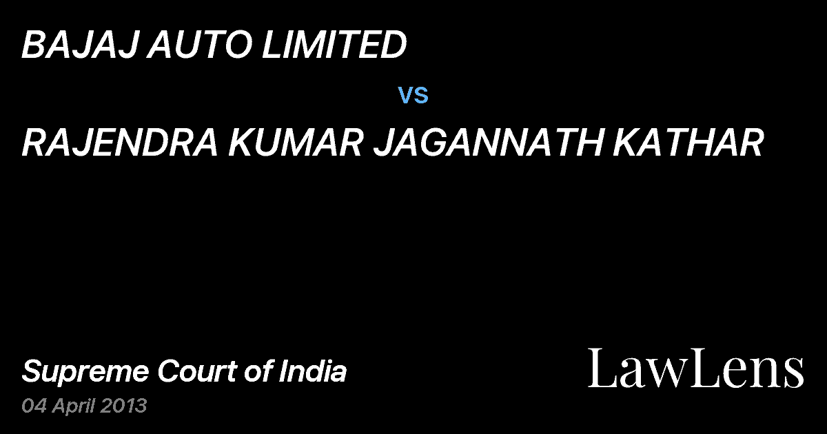 Preview image for BAJAJ AUTO LIMITED vs. RAJENDRA KUMAR JAGANNATH KATHAR