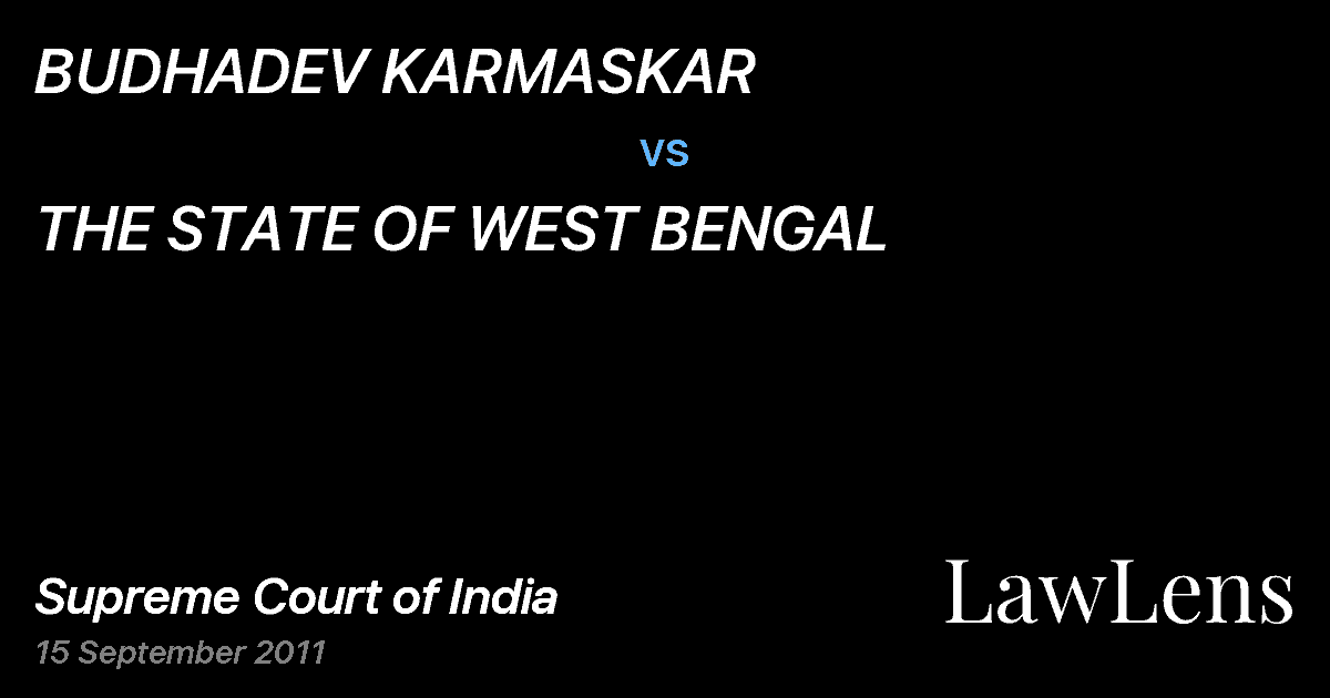 Preview image for BUDHADEV KARMASKAR vs. THE STATE OF WEST BENGAL