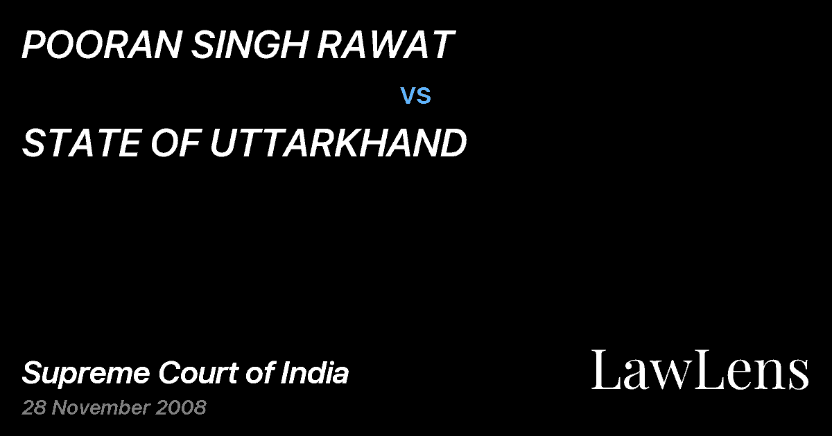 Preview image for POORAN SINGH RAWAT vs. STATE OF UTTARKHAND