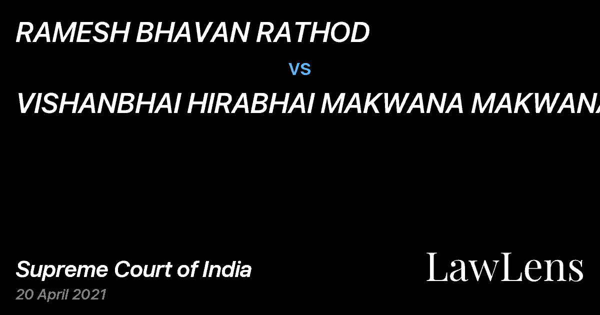 Preview image for RAMESH BHAVAN RATHOD vs. VISHANBHAI HIRABHAI MAKWANA MAKWANA (KOLI)