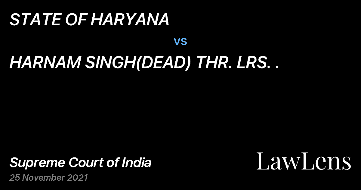 Preview image for STATE OF HARYANA vs. HARNAM SINGH(DEAD) THR. LRS. .