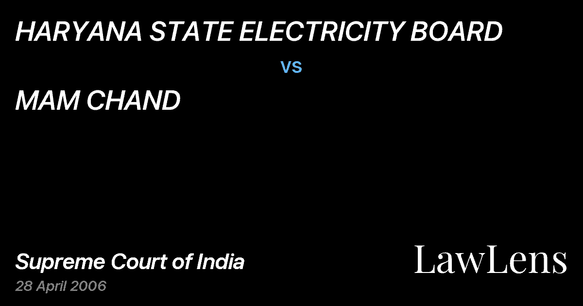 Preview image for HARYANA STATE ELECTRICITY BOARD vs. MAM CHAND