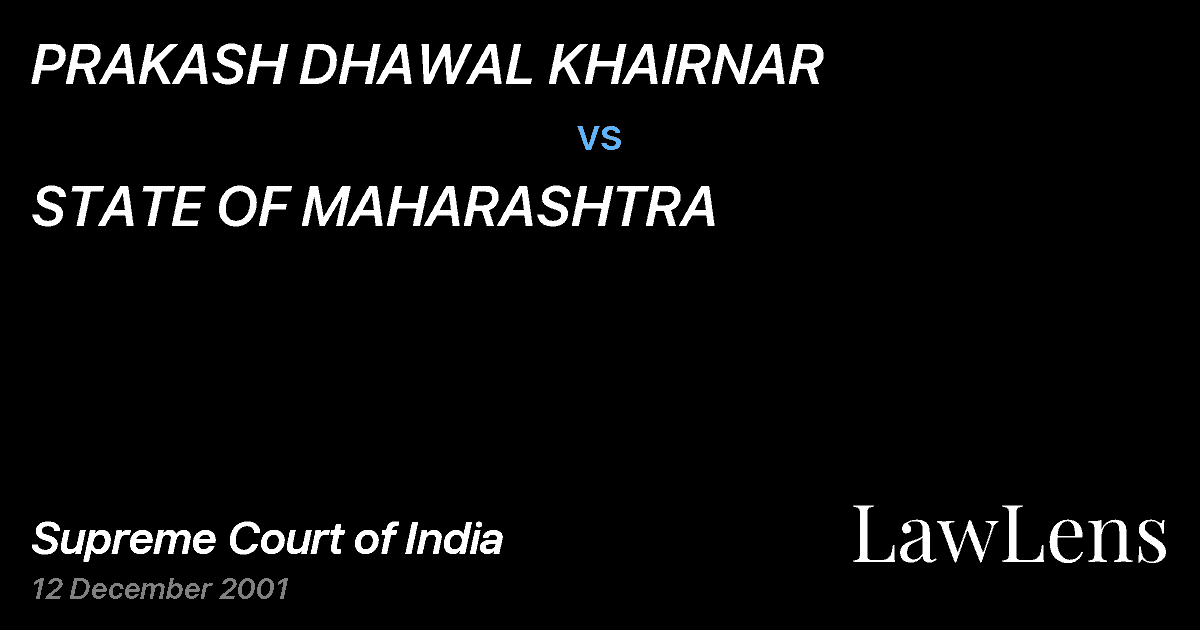 Preview image for PRAKASH DHAWAL KHAIRNAR vs. STATE OF MAHARASHTRA