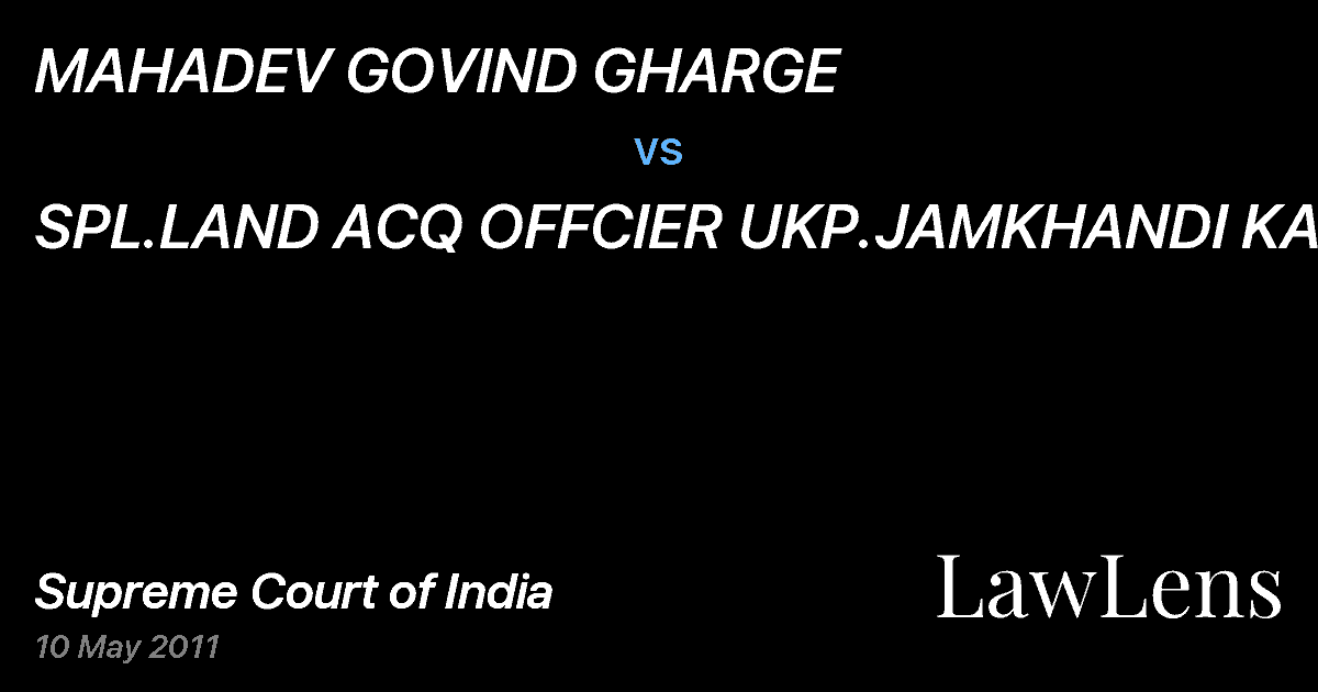 Preview image for MAHADEV GOVIND GHARGE vs. SPL.LAND ACQ OFFCIER UKP.JAMKHANDI KAR.