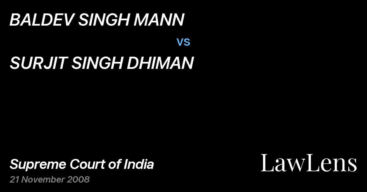Preview image for BALDEV SINGH MANN vs. SURJIT SINGH DHIMAN