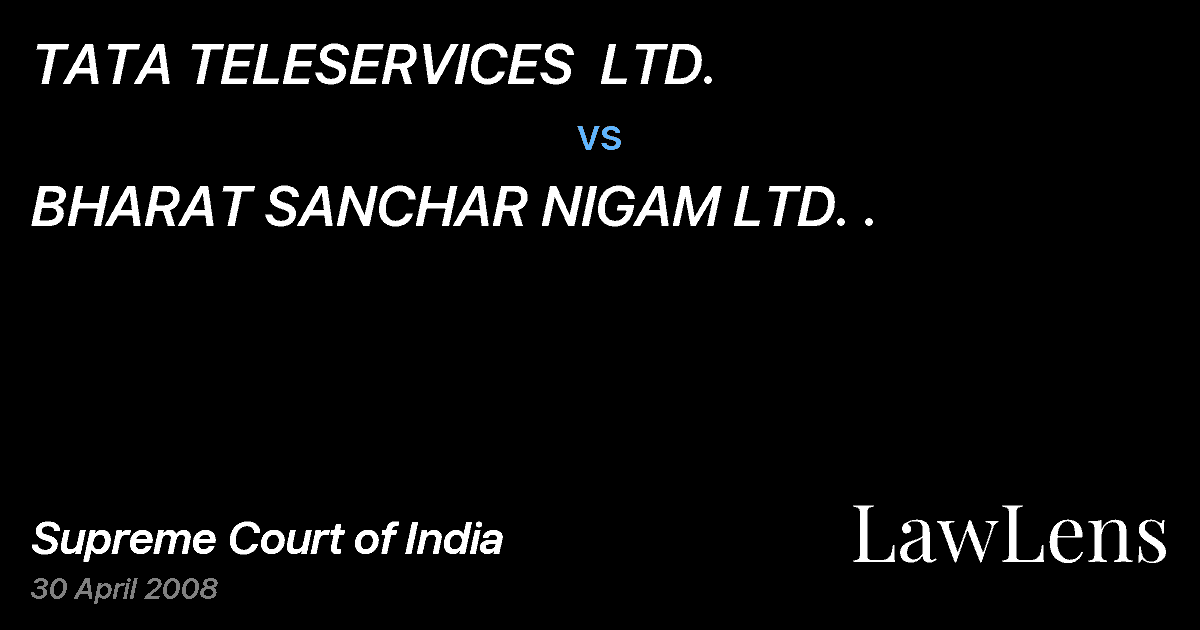 Preview image for TATA TELESERVICES  LTD. vs. BHARAT SANCHAR NIGAM LTD. .