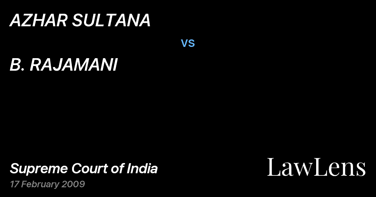 Preview image for AZHAR SULTANA vs. B. RAJAMANI