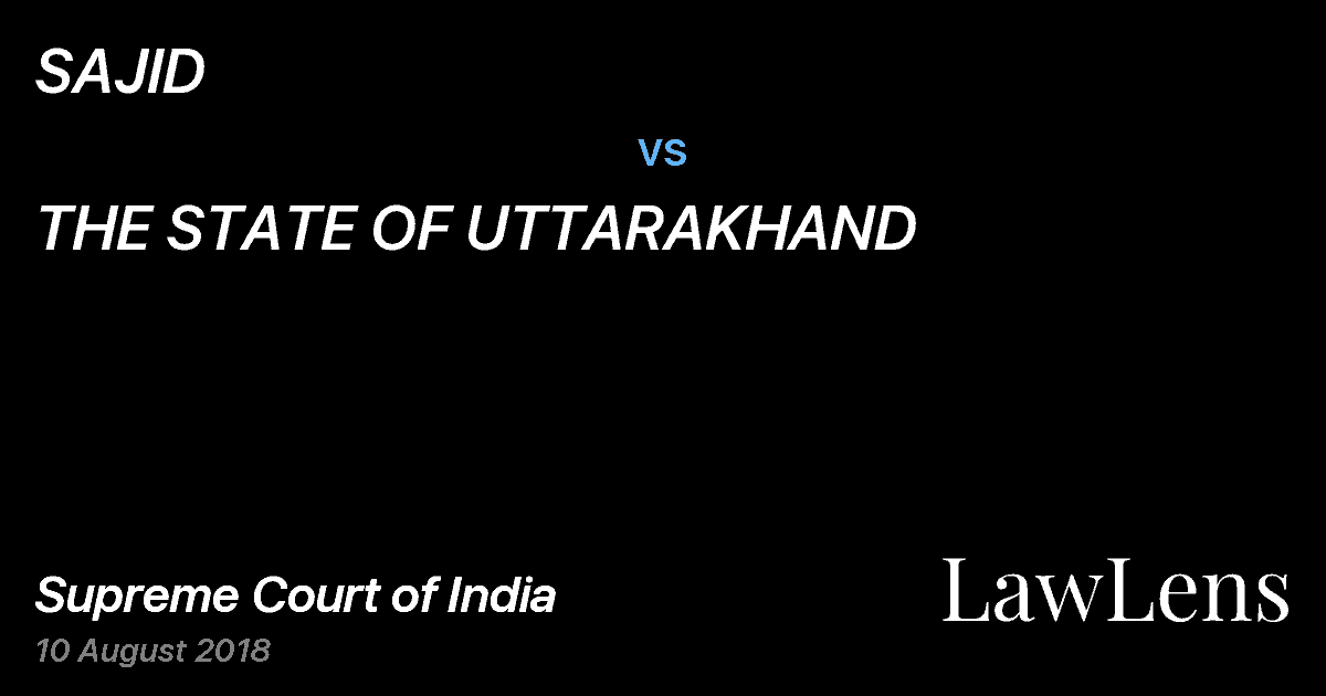 Preview image for SAJID vs. THE STATE OF UTTARAKHAND