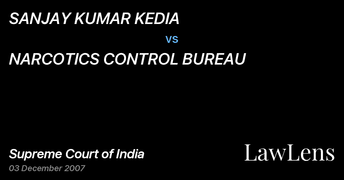 Preview image for SANJAY KUMAR KEDIA vs. NARCOTICS CONTROL BUREAU