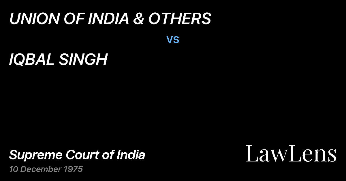 Preview image for UNION OF INDIA & OTHERS vs. IQBAL SINGH