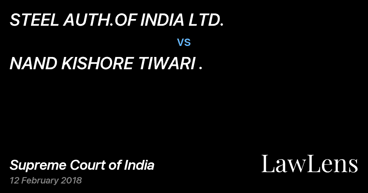 Preview image for STEEL AUTH.OF INDIA LTD. vs. NAND KISHORE TIWARI .