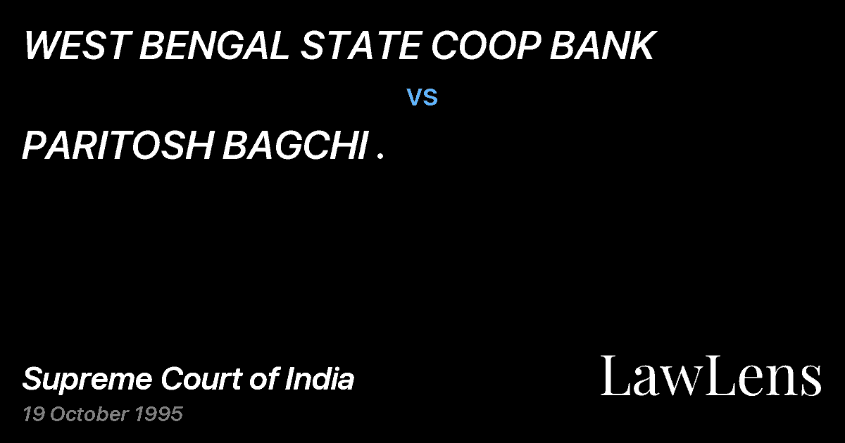 Preview image for WEST BENGAL STATE COOP BANK vs. PARITOSH BAGCHI .