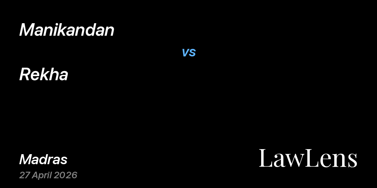 Preview image for Manikandan vs. Rekha