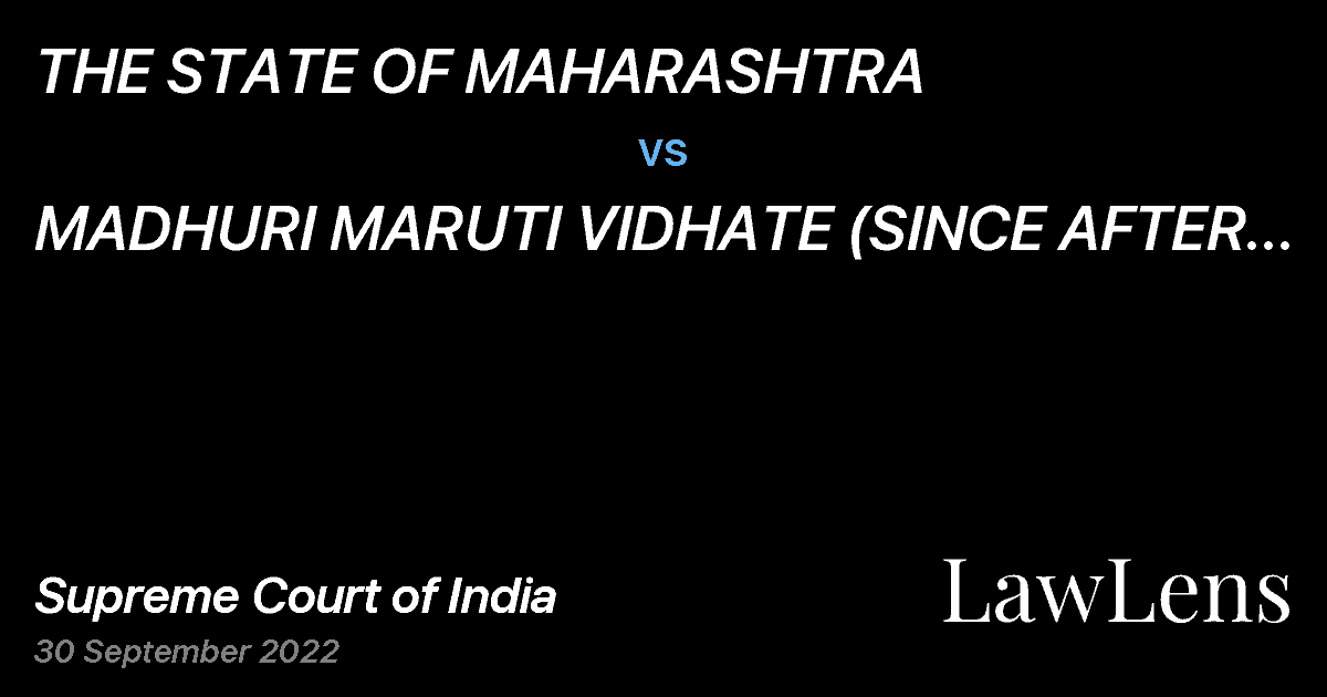 Preview image for THE STATE OF MAHARASHTRA vs. MADHURI MARUTI VIDHATE (SINCE AFTER MARRIAGE MADHURI SANTOSH KOLI)