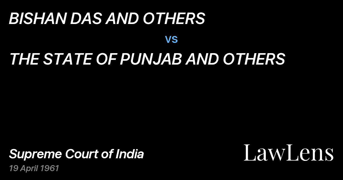 Preview image for BISHAN DAS AND OTHERS vs. THE STATE OF PUNJAB AND OTHERS