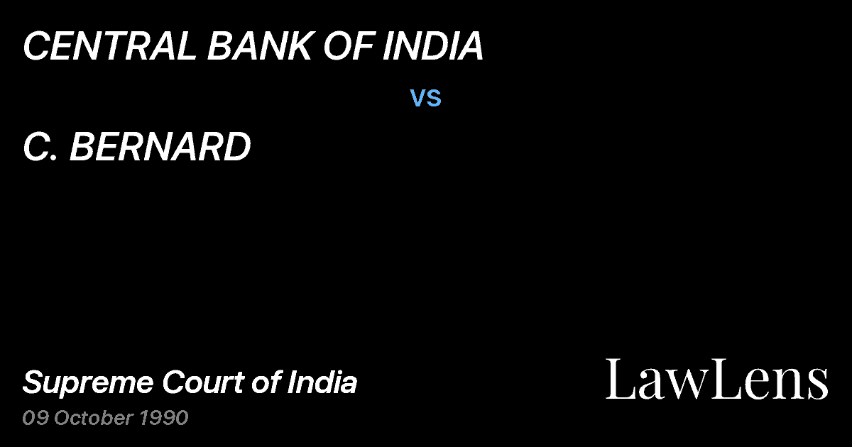 Preview image for CENTRAL BANK OF INDIA vs. C. BERNARD