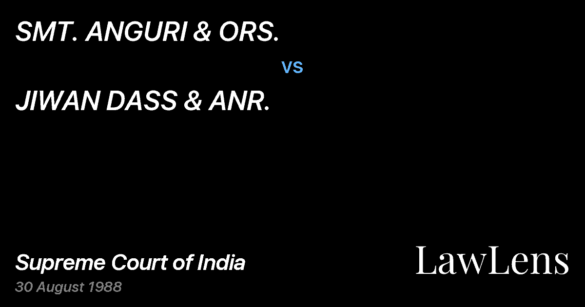 Preview image for SMT. ANGURI & ORS. vs. JIWAN DASS & ANR.
