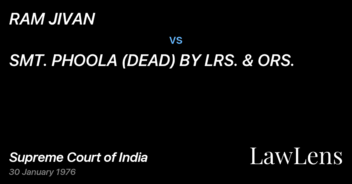 Preview image for RAM JIVAN vs. SMT. PHOOLA (DEAD) BY LRS. & ORS.