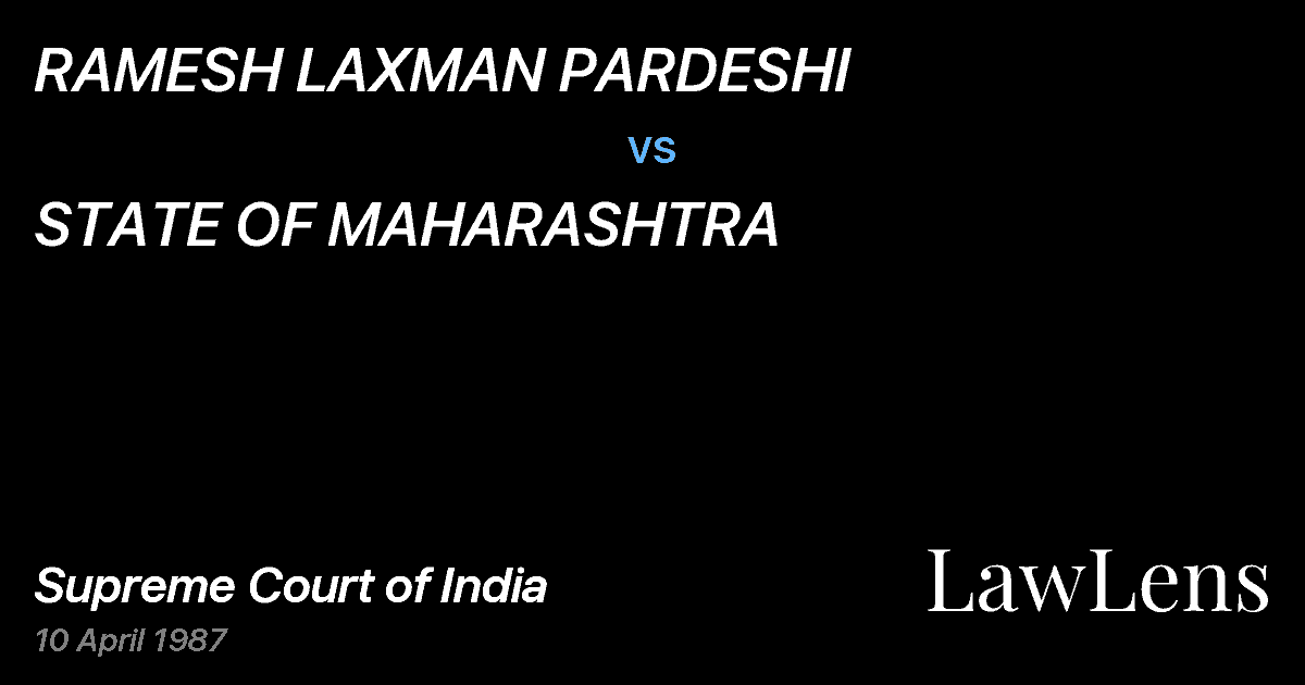 Preview image for RAMESH LAXMAN PARDESHI vs. STATE OF MAHARASHTRA