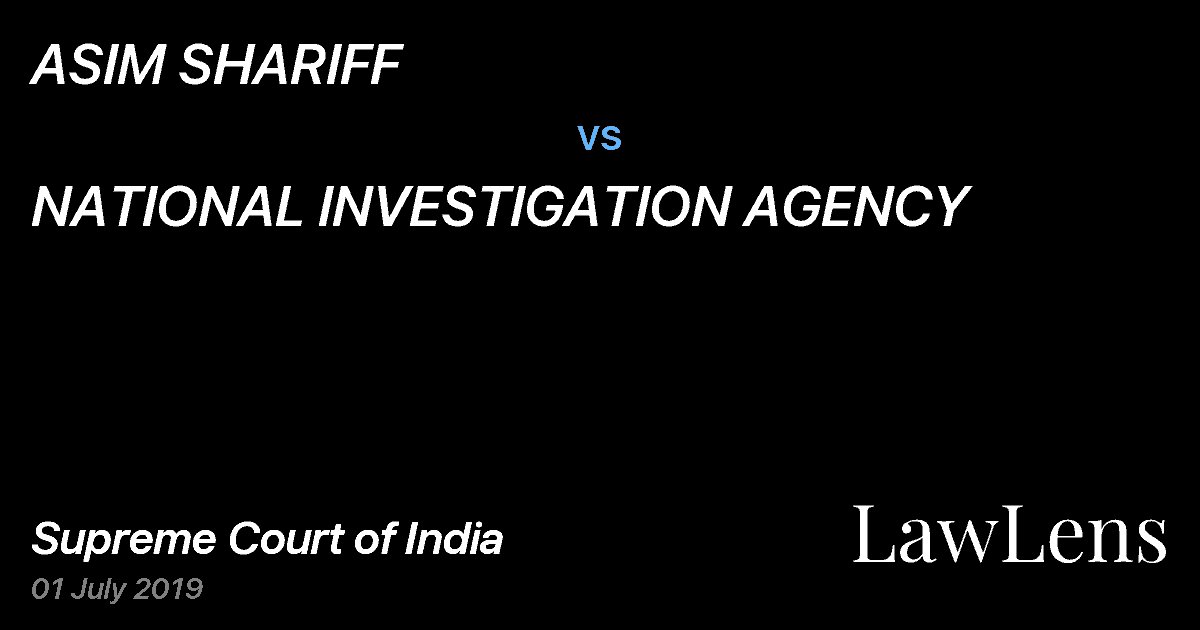 Preview image for ASIM SHARIFF vs. NATIONAL INVESTIGATION AGENCY