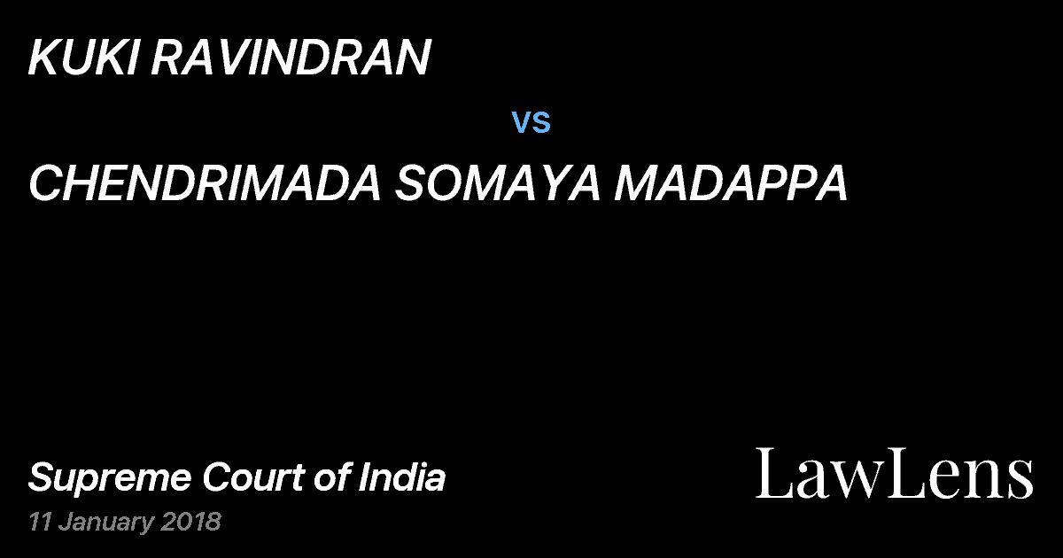 Preview image for KUKI RAVINDRAN vs. CHENDRIMADA SOMAYA MADAPPA