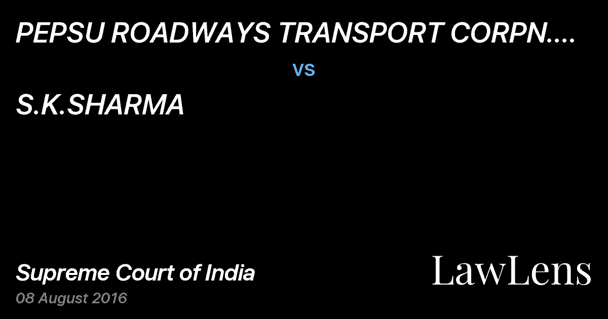 Preview image for PEPSU ROADWAYS TRANSPORT CORPN. THROUGH ITS M.D. vs. S.K.SHARMA