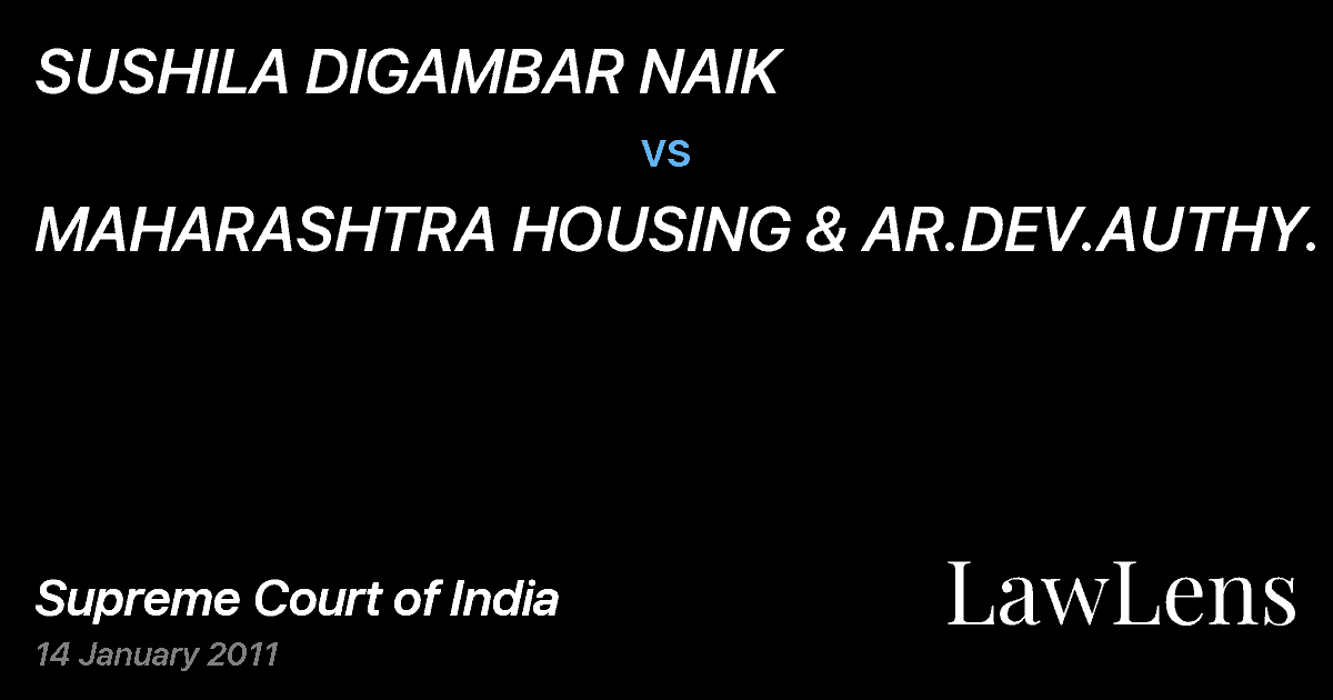 Preview image for SUSHILA DIGAMBAR NAIK vs. MAHARASHTRA HOUSING & AR.DEV.AUTHY.