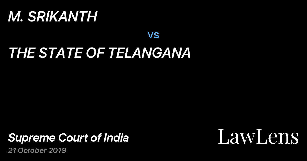 Preview image for M. SRIKANTH vs. THE STATE OF TELANGANA
