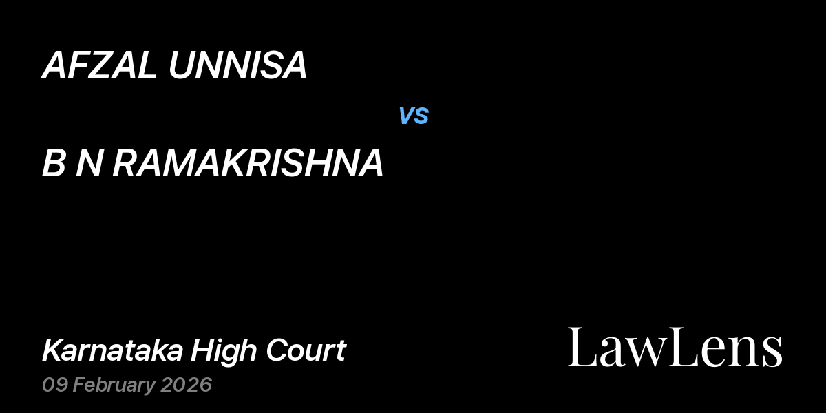 Preview image for AFZAL UNNISA vs. B N RAMAKRISHNA