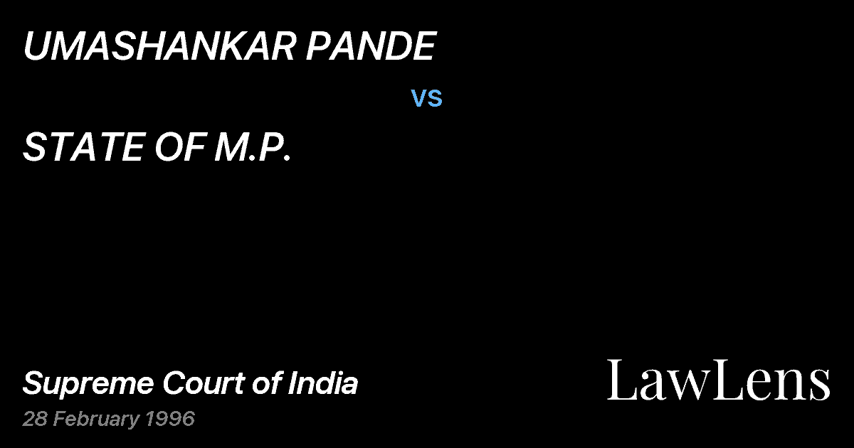 Preview image for UMASHANKAR PANDE vs. STATE OF M.P.