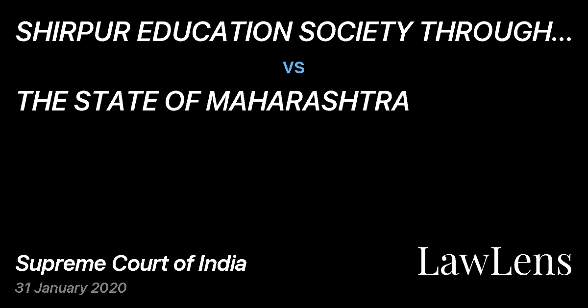 Preview image for SHIRPUR EDUCATION SOCIETY THROUGH ITS PRINCIPAL vs. THE STATE OF MAHARASHTRA