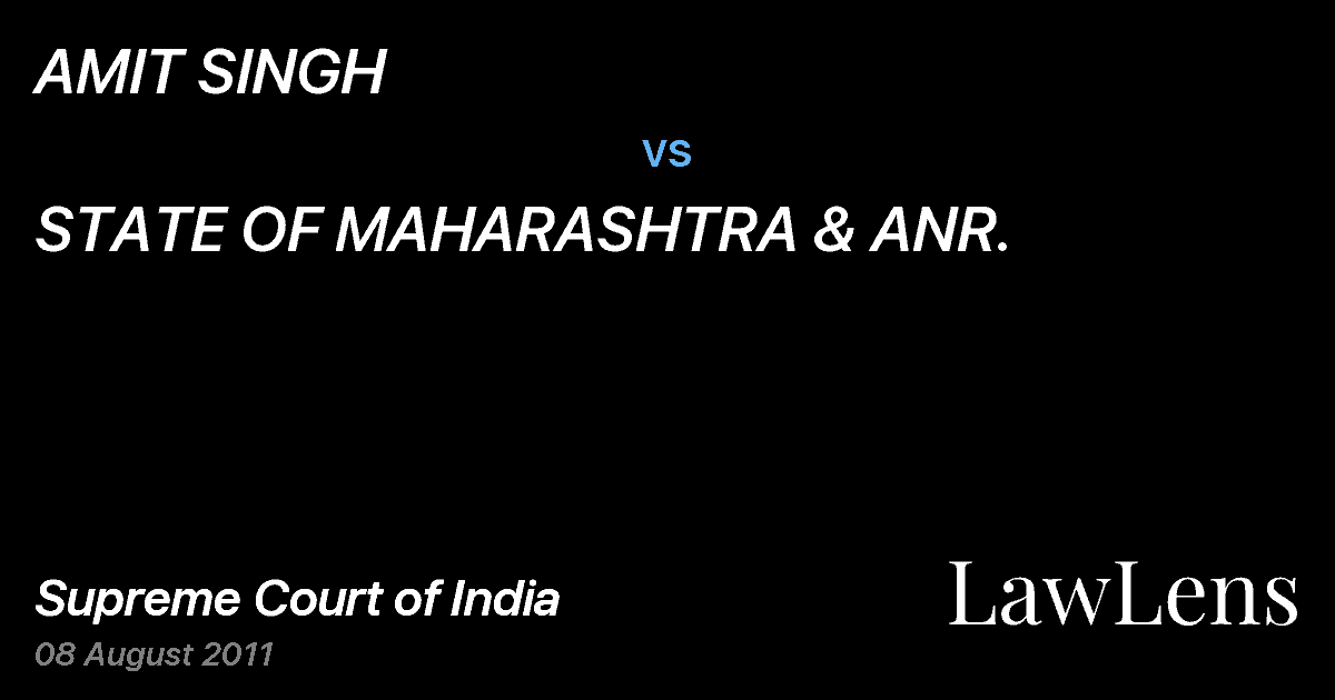 Preview image for AMIT SINGH vs. STATE OF MAHARASHTRA & ANR.