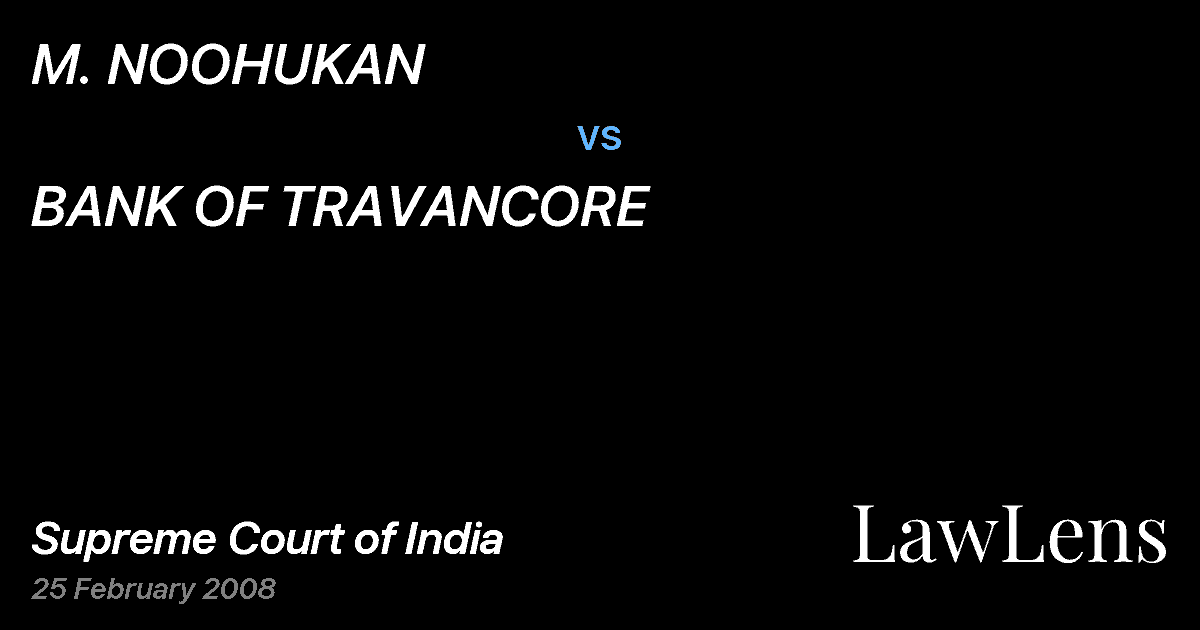 Preview image for M. NOOHUKAN vs. BANK OF TRAVANCORE