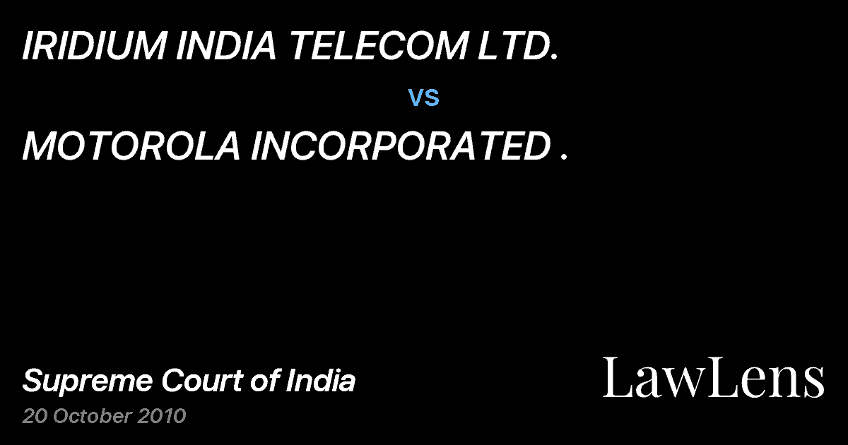 Preview image for IRIDIUM INDIA TELECOM LTD. vs. MOTOROLA INCORPORATED .