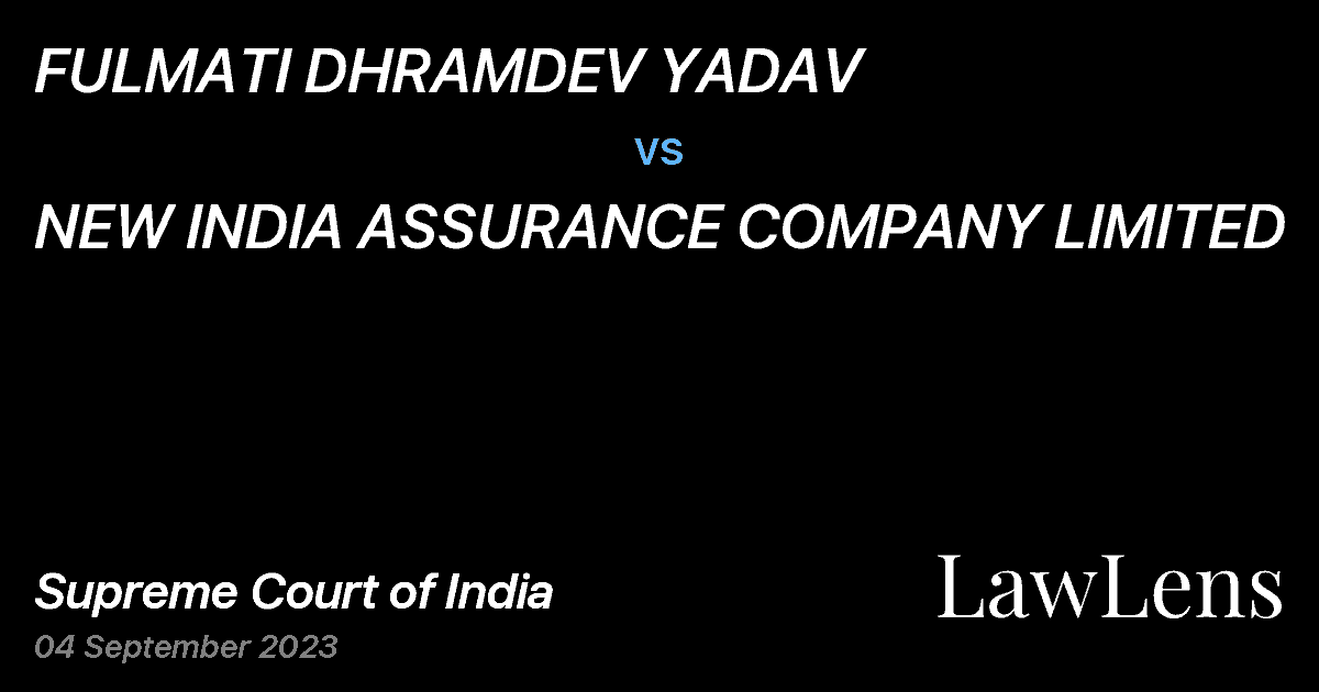 Preview image for FULMATI DHRAMDEV YADAV vs. NEW INDIA ASSURANCE COMPANY LIMITED