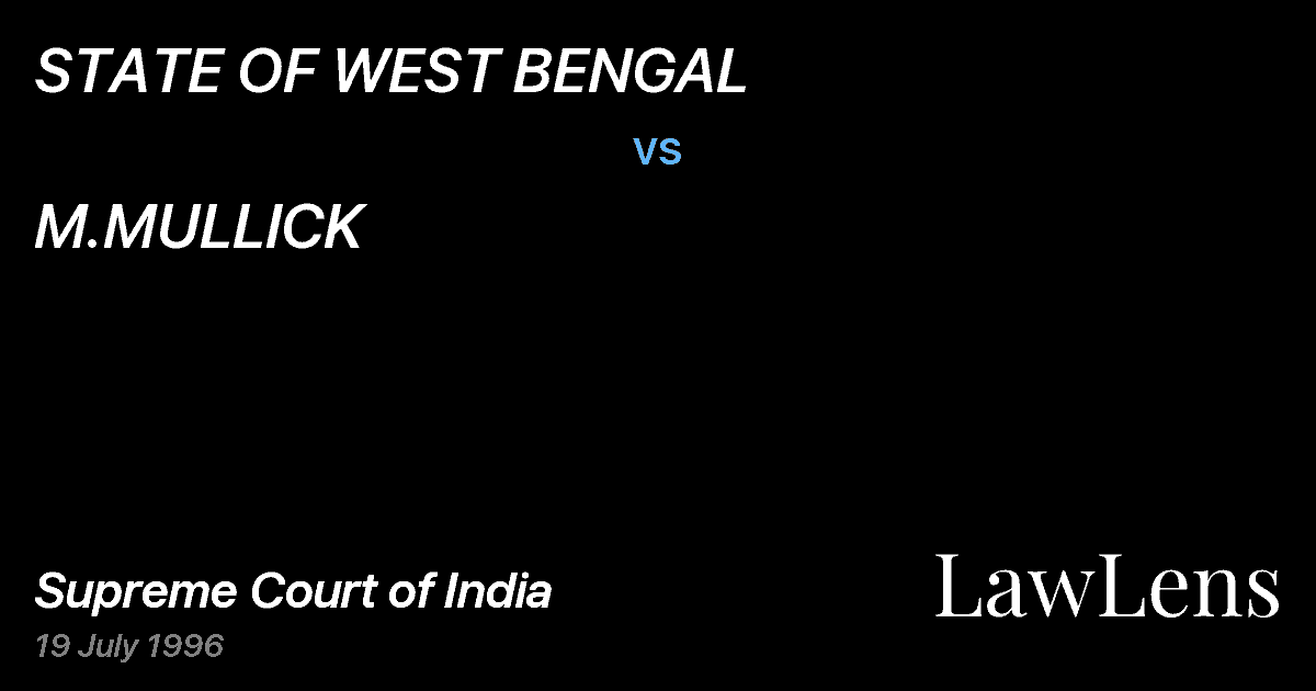Preview image for STATE OF WEST BENGAL vs. M.MULLICK